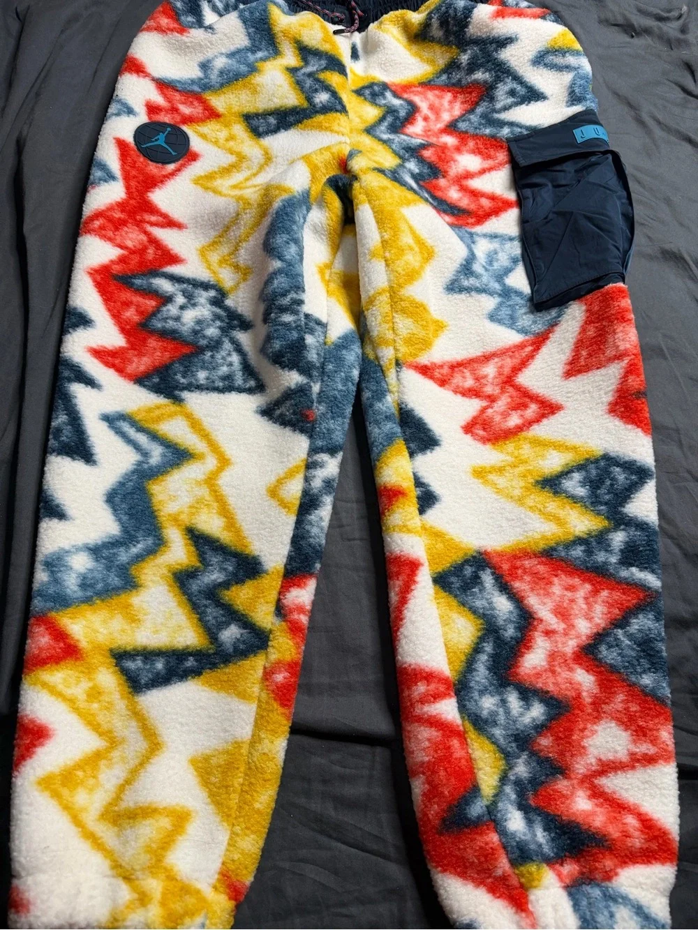 Jordan Multicolor Fleece Joggers - Red, Yellow, Blue, White